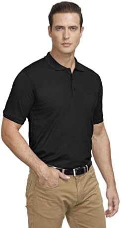 Tiheeen muške velike i visoke vlage Wicking performanse Golf polo majica sa džepom kratkih rukava
