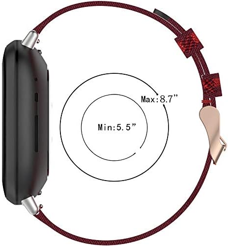 Najlonski remen za fitbit Sense / Versa 3 Watch trake, tkani najlon zamenski platnene narukvice sa kopčama