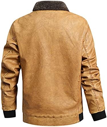 DXSBB Muški kaput plus veličina jakna za runo obložene vintage jesen zimske kože motocikl bomber traper jakne