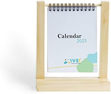 Ivei Stočni kalendar papira vezan u drvenom okviru | Vertikalni kalendar za reflektor za ukrašavanje stola
