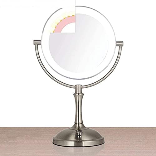 KEKEYANG ogledalo za šminkanje ogledalo za šminkanje, Evropsko LED metalno ogledalo za stolno dvostrano