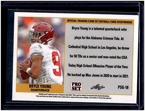 Bryce Young RC 2023 Listovi 74/199 Pro Set Gold 18 Rookie Alabama NM + -MT + NFL Fudbal NCAA