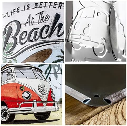 Nostalgic-Art Retro Limeni znak, Volkswagen-VW Bulli – ideja za poklon za autobus na plaži, metalna ploča, Vintage dizajn za zidnu dekoraciju, 7.9x 11.8