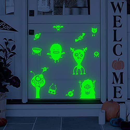 4 kom svjetleće naljepnice za Noć vještica Creative Halloween Luminous vanzemaljske zidne naljepnice 3d zidni