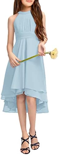 Galawaqe šifon lepršave haljine cvijeće djevojke asimetrične s volanima haljine za Swing Party haljine