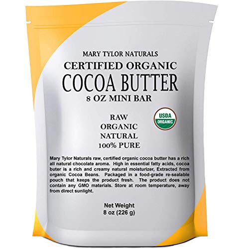 Mary Tylor Naturals organski kakao puter 8 oz — USDA certificirani sirovi nerafinirani, Dezodorirani, bogati