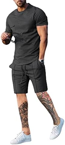 Yoeasy Muške Majice Shorts 2 komada odjeća Majica kratkih rukava Sportski odijelo