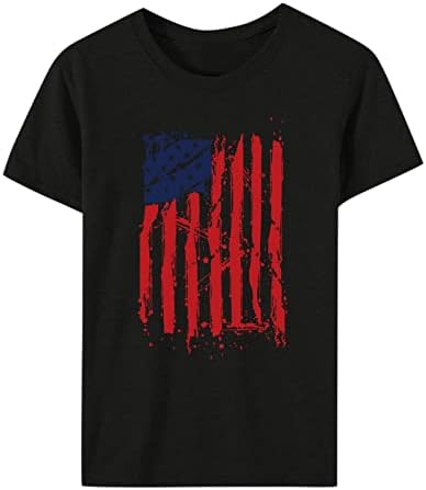 4. jula majice majice za žene kratki rukav O vrat tunike vrhovi SAD Zastava zvijezde prugasta Patriotska