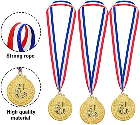 Abaokai 12 komada fudbalske medalje za nagrade za djecu i odrasle, zlatne medalje Set-metalni