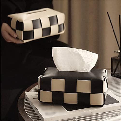 SDGH kutija za tkivo ručno tkanička kutija za ladicu za checkerboard Kućna dekoracija Držač za salvete