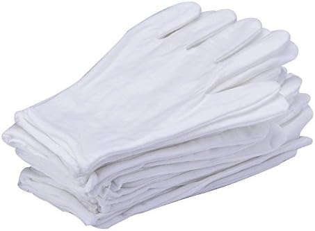 lasenersm 12kom / 6 pari 8,27 inča bijele pamučne rukavice radne rukavice jedne veličine