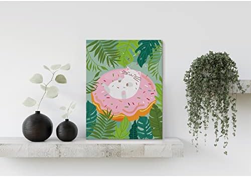 Moderna kuhinjska štampa platnene Botaničke krofne za mačke zidni umjetnički Poster slikarstvo umjetničko