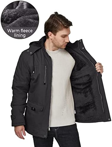 WenVen Muška zimska jakna od pamuka zgusnuti topli kaput sa kapuljačom koja se može skinuti