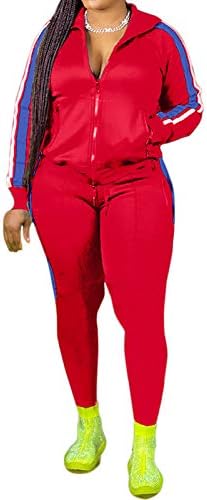 Žene plus size TrackSit 2 komada odjeća sa patentnim zatvaračem Prednji gornji i dukseri Jogger