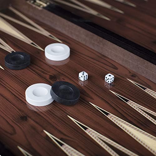 LaModaHome Star Turski Backgammon Set, Elitni Celofan Obložen Vinil Orah Drveni Klasični Dizajn, Društvena