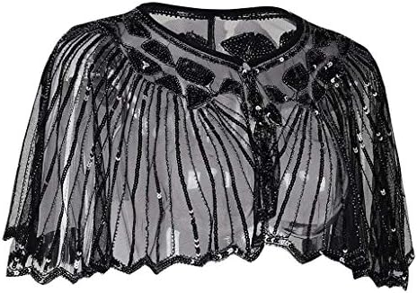 Bacophy ženski šal iz 1920-ih oblozi sa perlama Sequin Gatsby Cape Evening Bolero Flapper Cover Up