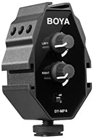 BOYA BY-MP4 2-kanalni audio adapter na kameri sa 3x 3,5 mm ulazi i 3,5 mm TRS i TRRS izlaznim kablovima