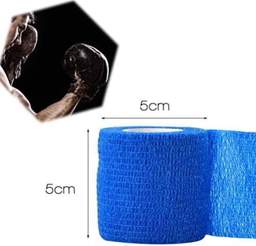 Netkane tubularne zavoje: 5pcs elastična cevaustarska zavoj 5x5cm plavi ljepljivi pamučni koljena podržava zavoje za bande