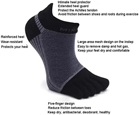 Llamn 3 pari Velike veličine TOE čarape za muškarce češljane pamučne mreže prozračne atletske trčanje