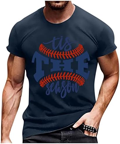 Muške 2023 ljetna modna casual majica kratkih rukava okrugli vrat Vintage bejzbol teže slovo Ispis
