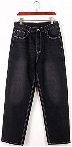 Enllerviid muške opuštene fit klasične traperice - labavi modni baggy Comfort Plain hip hop traper pantalone