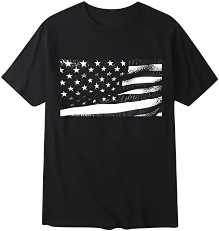 Bmisegm ljetne radne majice za muškarce muške zastave za Dan nezavisnosti meka i udobna mala košulja dugih rukava