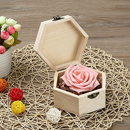 Mifyiar šesterokutna kutija oblikovana držač za pohranu nakita Poklon prenosivi kutija drvena kutija za vjenčanje u torbu i organizatori ispod torba za pohranu kreveta