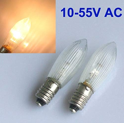 10pcs / Pack male sijalice za sveće E10 LED watt Clear Edison vijak u sijalici 10V-55V AC toplo