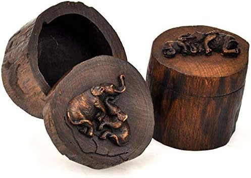 Booluee Vintage Thai Teak Wood nakit od nakita, ručno rađeni drveni nakit kutija za pohranu