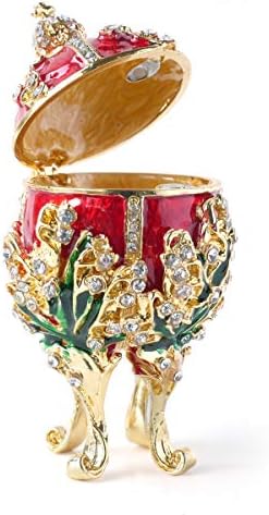 Apropos ručno oslikani vintage stil Faberge jaje sa bogatim emajlom i pjenušavim kutijom za nakit