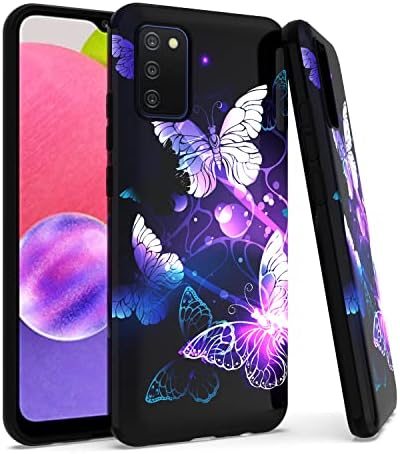 Uključuje futrolu za mobilni telefon za Samsung Galaxy A03s, Samsung A03s Classic Black TPU Purple Butterfly