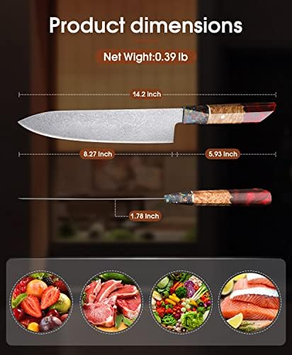 Huusk Japan nož 8.27 inčni Razor Sharp kuhinja noževi paket sa kuhinjom Chef noževi za meso, riba, živina
