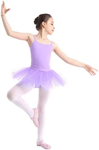TiaoBug Girls Camisole Leotard haljina TULLE Ballet Dance Odeća plesa Gimnastika Shiny Tutu suknja Aidearwear