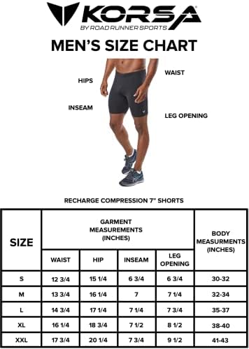 KORSA Recharge Compression 7 kratki 2.0 za muškarce sa džepovima | vlaga Wicking | za trčanje, trening, Atletski & teretana / crn, veliki