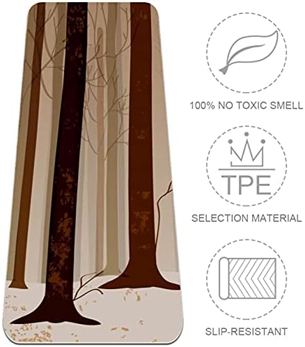 6mm ekstra debela prostirka za jogu, pejzaž šumskog drveta zimski Print ekološki prihvatljivi TPE prostirke