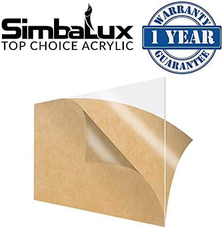 SimbaLux akrilni Lim od prozirnog livenog pleksiglasa 5 x 7 0,08 debelo pakovanje od 10 prozirnih