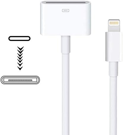 Apple munja na 30-pinski Adapter, MFI certificirani 8-pinski muški na 30-pinski ženski Konverter konektora s iPhoneom punjačem za munje kabl kompatibilan s iPhoneom 12 11 X 8 7 6P 5S 4S 4 3 3G / iPad/iPod bijeli