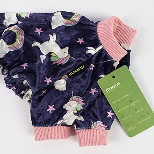 Fitwarm fairy Unicorn pidžama za pse odjeća za kućne ljubimce kombinezon PJS Odjeća Meki baršun ljubičasti XS