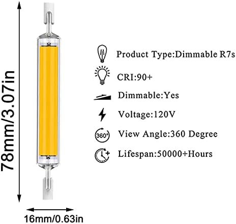 4 paketa R7s LED sijalica, R7s COB LED Sijalice visoke svjetline, J-Type R7s zamjena baze halogene sijalice,
