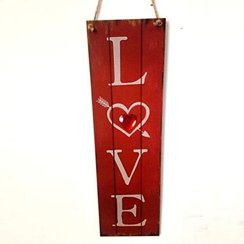Freci Ljubav Viseće Drveno srce Viseće znakovot za Valentinovo Vjenčana spavaća soba Dvorana za trpezariju - Crvena