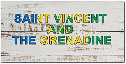 Madcolitote Rustikal Saint Vincent i Grenadin Drveni znakovi Saint Vincent i Grenadine zastava Ulični