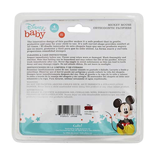 Cudlie Disney Mickey Mouse Baby Boy 4 Pakovanje cucle, Winkin Mickey
