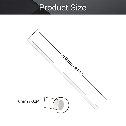 4pcs Clear Acrylic Round Rod Standard pleksiglas PMMA Bar tolerancija za DIY 6mm prečnik 250mm visina,Aicosineg