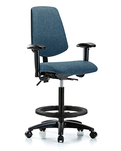 LabTech sjedeća LT41779 tkanina visoka klupa stolica sa srednjim leđima najlonska baza, nagib, ruke,