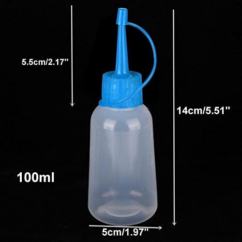 Minlia Plastic Clear Tip aplikator bočica za stiskanje bočice, flaša za ponovno punjenje sa poklopcem