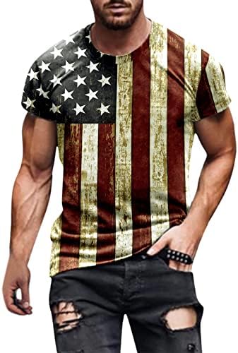 XXBR Dan nezavisnosti Muški vojnik kratkih rukava Majice Summer Vintage Patriotska američka