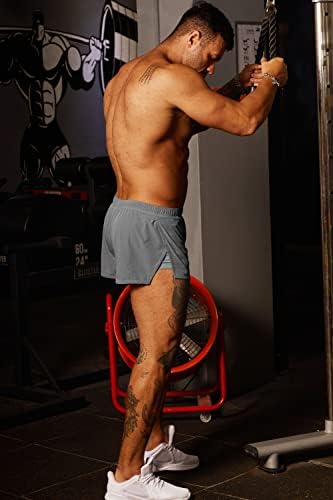 Ouber muške kratke hlače za trčanje s oblogom 2 kratke hlače za vježbanje Bodybuilding Split