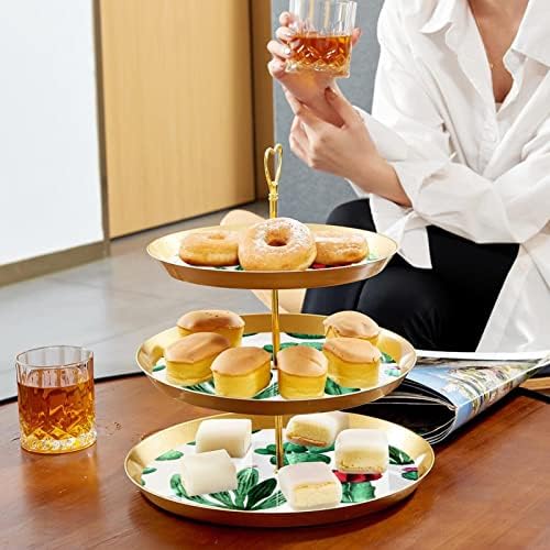 Set za prikaz desertnog stola, Zlatni stalak za kolače, Štandovi za deserte, 3-slojni poslužavnik
