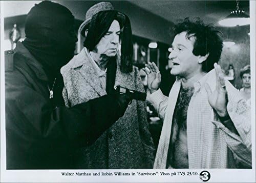 Vintage photo of Walter Matthau and Robin Williams in the scene from the movie,Survivors.