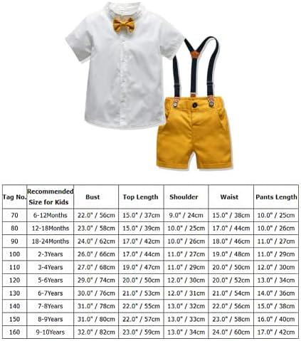 TODDLER Baby Boys Gentleman odijeva Bowtie košulja Kombinezona Suspenders Hratke Hlače Ljetna vjenčana odjeća odjeća